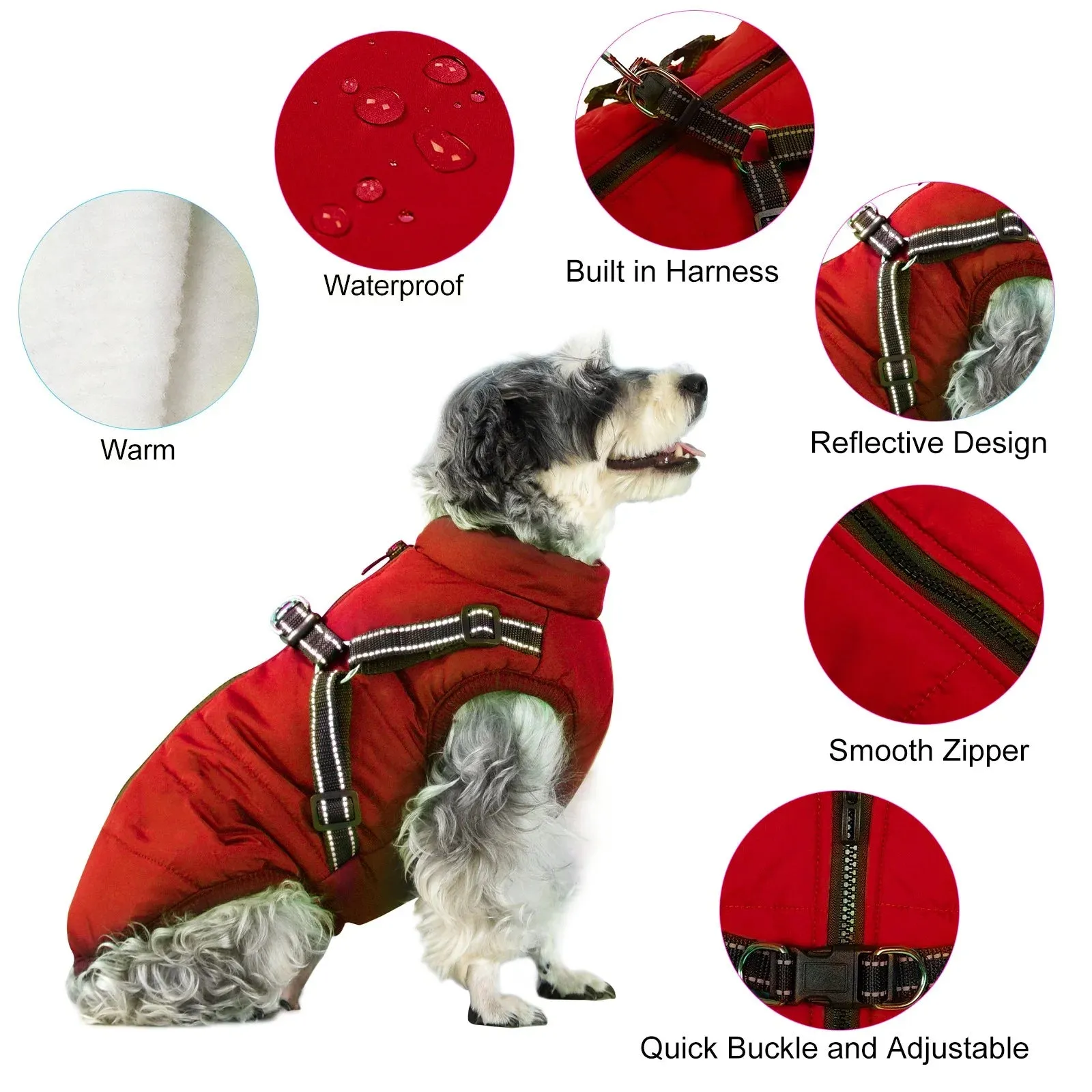 Ultimate Winter Waterproof Dog Coat with Built-in Harness - Perfectly Warm and Stylish for Small to Large Dogs